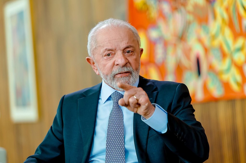 O presidente Lula durante entrevista ao Jornal Nacional, em 10/07/2025